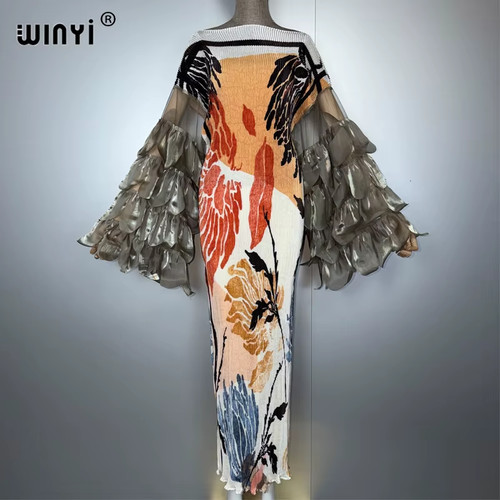 Elastic slim pleated dress - elastic,
