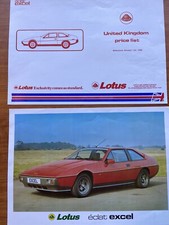 Lotus Eclat Excel Elan Coupe brochure Manual Parts 1970s Price List Esprit
