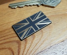 Union Jack Flag Bike Car Van Gold Acrylic Self Adhesive External Badge 1.5"