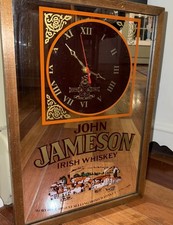 Rare John Jameson Irish Whiskey Wall Clock Mirror Vintage decor Wall hanging