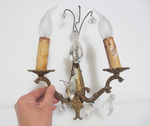 Victorian brass wall light - brass,