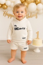 Miss Or Mr Onederful. White, Pink Or Blue, Cake Smash, First Birthday  6-12mths
