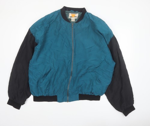 Protest men blue silk bomber - silk,