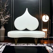 Unique Design Italy White Leather FIAMMETTE Heart Sofa settee bench by DOMUSNOVA