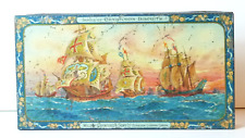 SUPER RARE CRAWFORDS SAMPLE BISCUIT TIN 1920S-30S SAILING SHIPS MAN-O-WAR NAVY