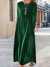 Women Velvet Long Sleeve Maxi Dress Robe Dubai Kaftan Gown Small 8-10 