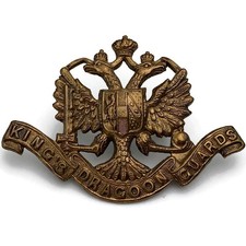 VICTORIAN 1st Kings Dragoon Guards Regiment Cap Badge LUGS VERSION - Original