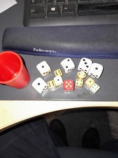 Old Assorted Dice And Cup