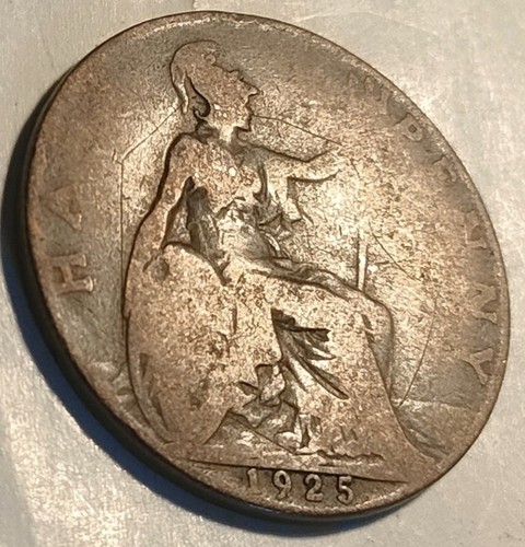 Half penny coin - half, 1925