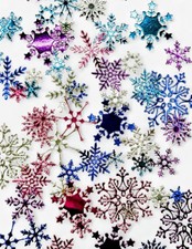 x30 Die Cut Christmas Foil Snowflakes, Card Making, Scrapbooking, Embellishments