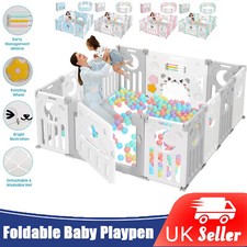 Foldable 18 Panels Baby Playpen Plastic Kids Safety Yard for Baby and Toddlers