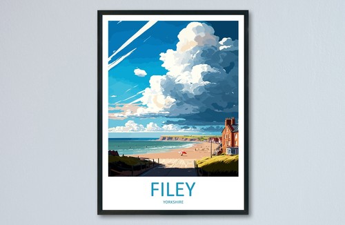 Filey travel print - filey, art