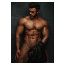 Sexy Male Model Hunk Poster A2 42x59cm BLPA2P59 Muscle Model Nude Photo Print