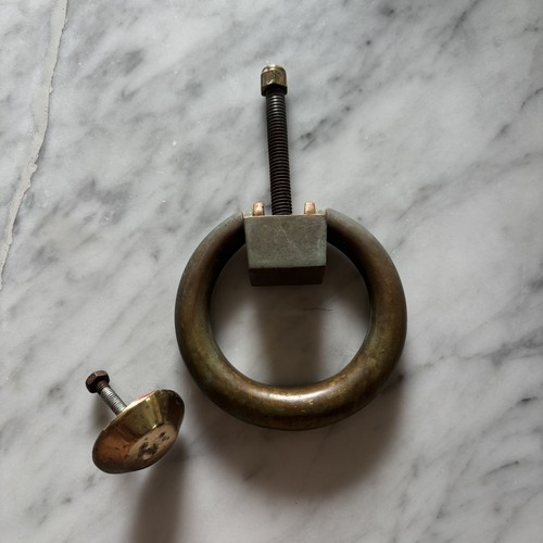 Antique brass door - door, knocker
