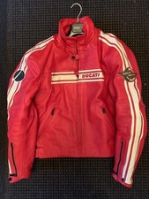 Ducati Dainese Men’s Red white Motorbike Leather touring Jacket size 52  