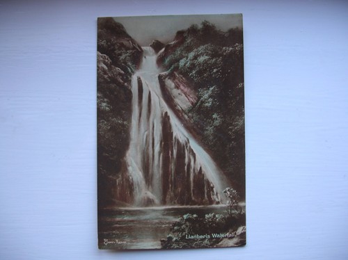 Llanberis waterfall postcard - llanberis,