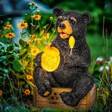 Solar Garden Decor Cute Bear