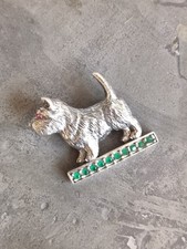 925 Sterling Silver Scottie Dog,  Scottish Terrier Brooch, 8.7g