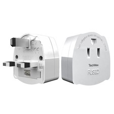 TechMax US to UK Plug Adapter Pack of 2 Type A and B G Adapter...