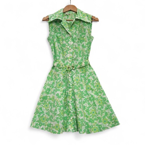 70s vintage dress - dress, green