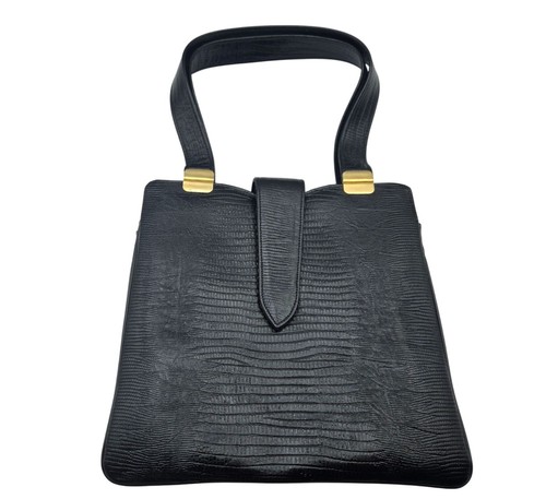 Vintage black faux croc - vintage,