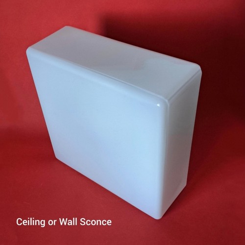 White opaline glass square - glass,