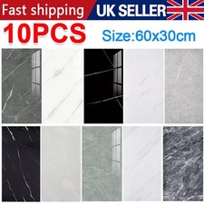 10 Pack Self-Adhesive Marble Tiles Sticker Stick On Wall Floor Kitchen Bathroom