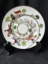 Crown Staffordshire Hunting Scene Horse Plate Saucer Dish Bone China Porcelain