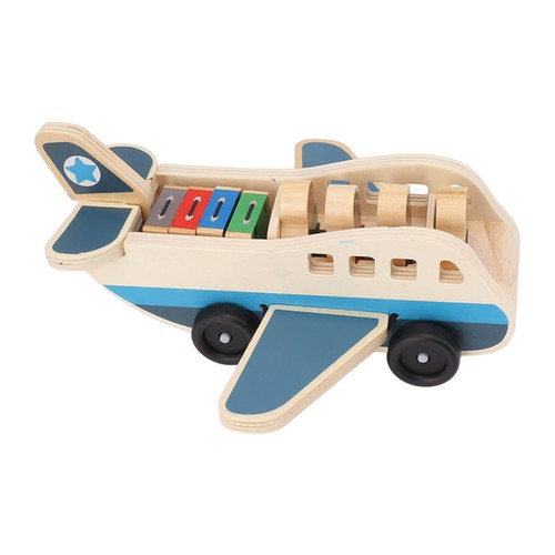 Wooden toy plane - with, person