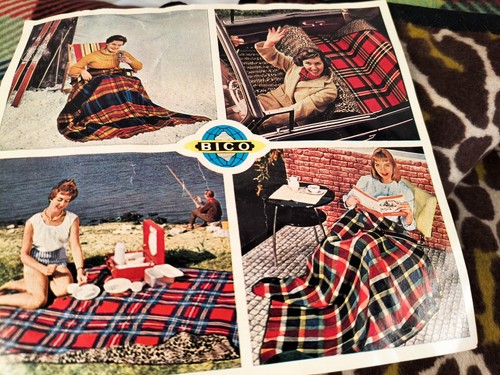 Vintage blanket rug made - blanket, in