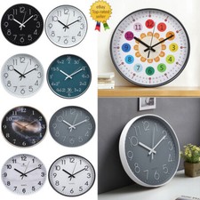 12" Wall Clock Round Silent Home Kitchen Bedroom Office Indoor Quartz Modern G
