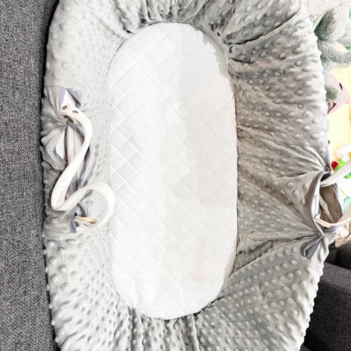 Grey wicker moses basket with - moses,