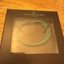 Tateossian Leather Green Double Wrap   Bracelet Unisex New