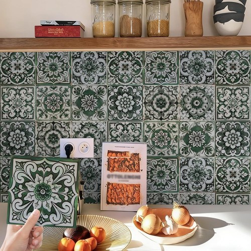 Green moroccan stick tiles - green,
