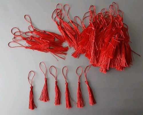 13cm silky floss red bookmark - silky,