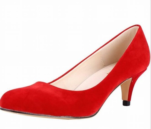 Womens ladies mid kitten heel - mid,
