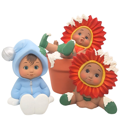 Vintage baby figurines flower - vintage,