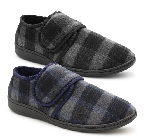 Mens touch fasten slippers - mens,
