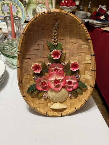 Vintage mcm roses - roses, seashells