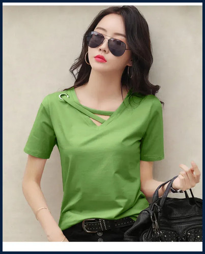 Sexy neck solid design - v-neck,