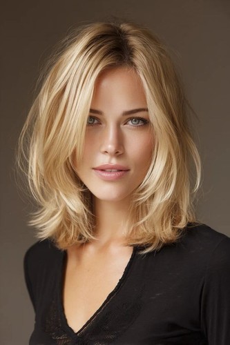 Ombre warm blonde wavy wigs - warm,