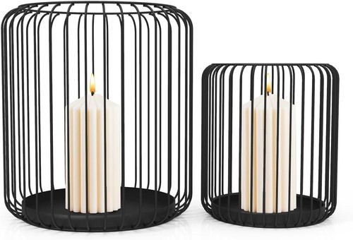 Matte black cylindrical candle - black,