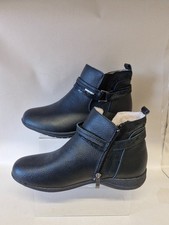 BNWOT DAMART LADIES BLACK COMFORT ANKLE BOOTS CONTRAST TRIM SIZE UK 7EE - CG B12