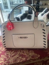 Floozy Handbag, White /Black With Embellishments