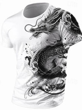 Men T-Shirt 3D Dragon Print