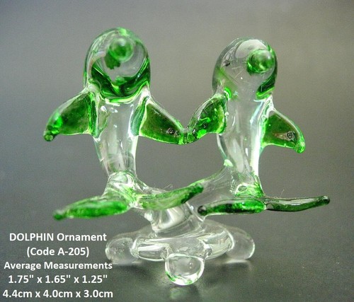 Blown glass dolphin figurine - blown,