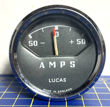 Rare Lucas 50/50 ammeter with gun metal grey face 52mm 2" classic car