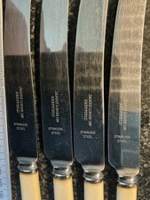 X4 Vintage cutlery Faux Bone Handle Stainless T16