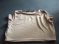 MISSGUIDED PLAYBOY SILKY FEEL DARK BEIGE CAP SLEEVE CROP TOP SIZE UK 18