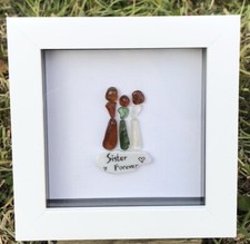Genuine Irish Sea Glass Sea Pottery Sea Finds Picture Box Framed. Gift Sister
